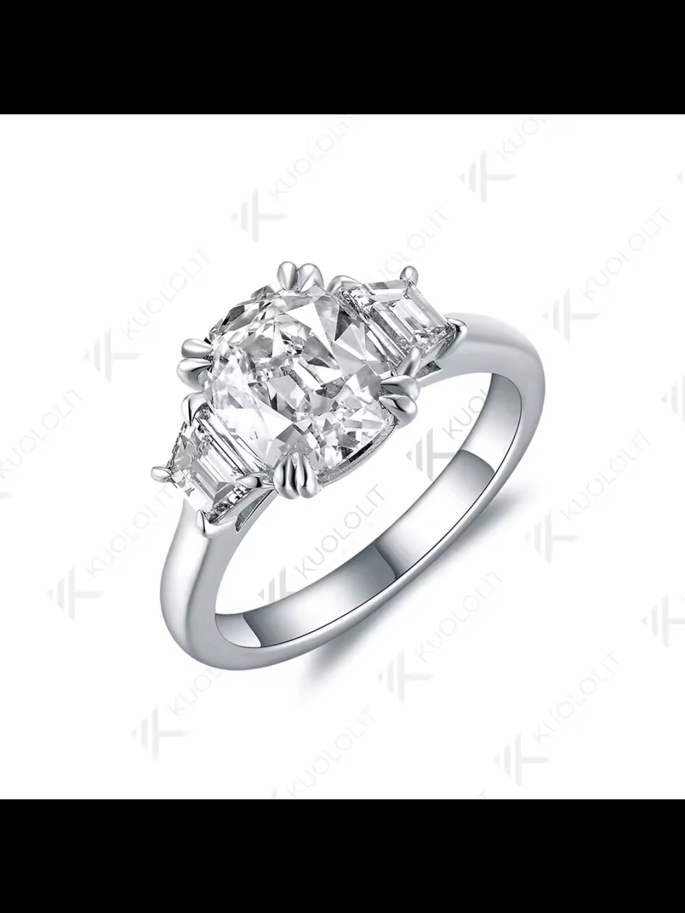 Kuololit 2.8ctw moissanite OMC ring s925 sz9